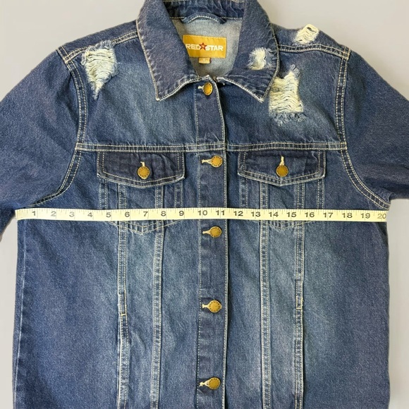 Red Star women’s distressed denim jeans jacket - Picture 6 of 9